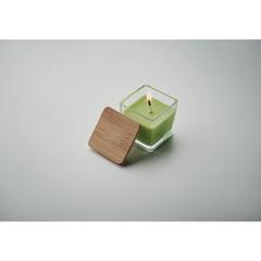 Vue Bougie parfumée carrée 50gr - Pila de couleur vert| Krokrodeal