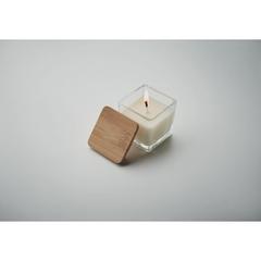Vue Bougie parfumée carrée 50gr - Pila de couleur blanc| Krokrodeal