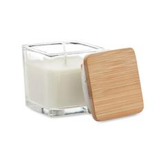 Vue Bougie parfumée carrée 50gr - Pila de couleur blanc| Krokrodeal