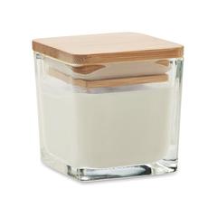 Vue Bougie parfumée carrée 50gr - Pila de couleur blanc| Krokrodeal