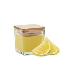Vue Bougie parfumée carrée 50gr - Pila de couleur jaune| Krokrodeal