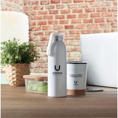 Vue Bouteille en acier inox 650ml - Bira de couleur blanc| Krokrodeal