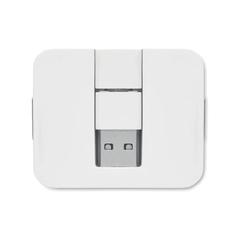 Vue Hub USB 4 ports et câble 20cm - Square-c de couleur blanc| Krokrodeal