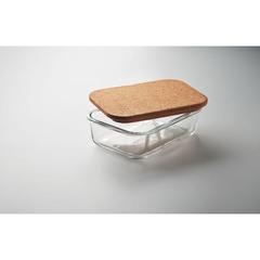 Vue Lunchbox en verre & liège - Canoa de couleur blanc| Krokrodeal