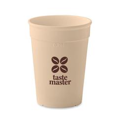 Vue Gobelet en PP recyclé 300ml - Awaycup de couleur marron| Krokrodeal