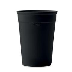 Vue Gobelet en PP recyclé 300ml - Awaycup de couleur noir| Krokrodeal