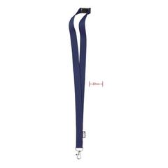 Vue Lanyard en RPET - Lany rpet de couleur bleu| Krokrodeal