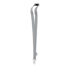 Vue Lanyard en RPET - Lany rpet de couleur gris| Krokrodeal