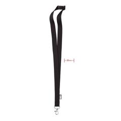 Vue Lanyard en RPET - Lany rpet de couleur noir| Krokrodeal