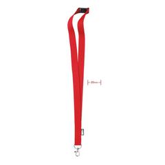Vue Lanyard en RPET - Lany rpet de couleur rouge| Krokrodeal