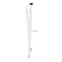Vue Lanyard en RPET - Lany rpet de couleur blanc| Krokrodeal