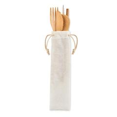 Vue Couverts en bambou avec paille - Setstraw de couleur marron| Krokrodeal