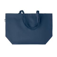 Vue Grand sac shopping en RPET - Fama de couleur bleu| Krokrodeal