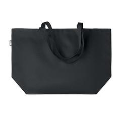 Vue Grand sac shopping en RPET - Fama de couleur noir| Krokrodeal