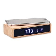 Vue Chargeur sans fil en bambou - Moro de couleur marron| Krokrodeal