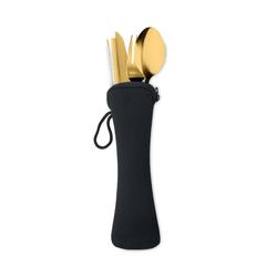 Vue Couverts en acier inoxydable - 5 service de couleur jaune| Krokrodeal