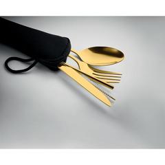 Vue Couverts en acier inoxydable - 5 service de couleur jaune| Krokrodeal