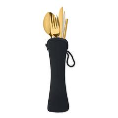 Vue Couverts en acier inoxydable - 5 service de couleur jaune| Krokrodeal
