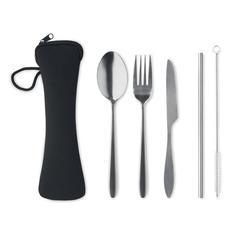 Vue Couverts en acier inoxydable - 5 service de couleur noir| Krokrodeal