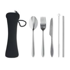 Vue Couverts en acier inoxydable - 5 service de couleur noir| Krokrodeal