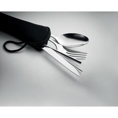 Vue Couverts en acier inoxydable - 5 service de couleur noir| Krokrodeal