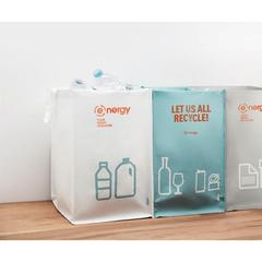 Vue 3 Sacs de tri de recyclage - Three bin de couleur -| Krokrodeal