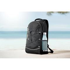 Vue Sac à dos en RPET - Monte lomo de couleur noir| Krokrodeal