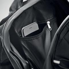 Vue Sac à dos en RPET - Monte lomo de couleur noir| Krokrodeal