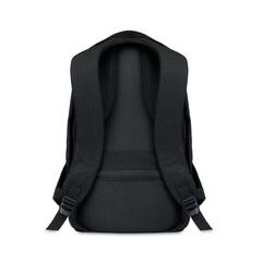 Vue Sac à dos / ordinateur en RPET - Munich de couleur noir| Krokrodeal