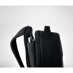 Vue Sac à dos / ordinateur en RPET - Munich de couleur noir| Krokrodeal
