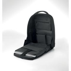 Vue Sac à dos / ordinateur en RPET - Munich de couleur noir| Krokrodeal