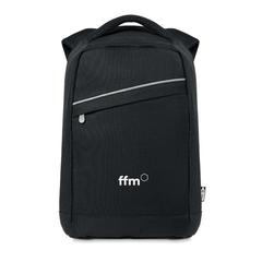 Vue Sac à dos / ordinateur en RPET - Munich de couleur noir| Krokrodeal
