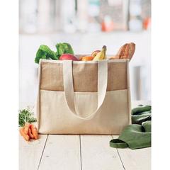 Vue Sac shopping en toile et jute - Campo de geli de couleur marron| Krokrodeal