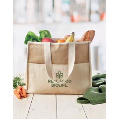 Vue Sac shopping en toile et jute - Campo de geli de couleur marron| Krokrodeal