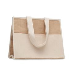 Vue Sac shopping en toile et jute - Campo de geli de couleur marron| Krokrodeal