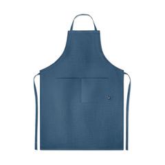 Vue Tablier de cuisine en chanvre - Naima apron de couleur bleu| Krokrodeal