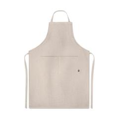 Vue Tablier de cuisine en chanvre - Naima apron de couleur marron| Krokrodeal