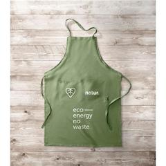 Vue Tablier de cuisine en chanvre - Naima apron de couleur vert| Krokrodeal