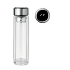 Vue Bouteille verre double paroi - Pole glass de couleur blanc| Krokrodeal