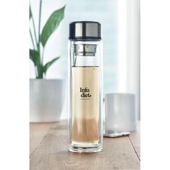 Vue Bouteille verre double paroi - Pole glass de couleur blanc| Krokrodeal