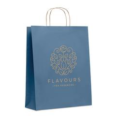 Vue Sac en papier grand format - Paper tone l de couleur bleu| Krokrodeal