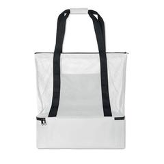 Vue Sac shopping & plage en RPET - Malla de couleur blanc| Krokrodeal