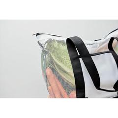 Vue Sac shopping & plage en RPET - Malla de couleur blanc| Krokrodeal