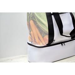 Vue Sac shopping & plage en RPET - Malla de couleur blanc| Krokrodeal