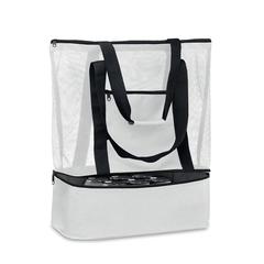 Vue Sac shopping & plage en RPET - Malla de couleur blanc| Krokrodeal