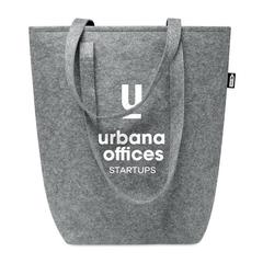 Vue Sac shopping en feutre RPET - Taslo de couleur gris| Krokrodeal