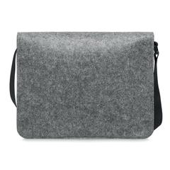Vue Sac messager en feutre RPET - Baglo de couleur gris| Krokrodeal
