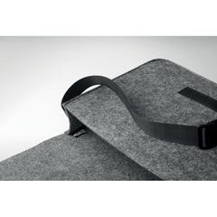 Vue Sac messager en feutre RPET - Baglo de couleur gris| Krokrodeal
