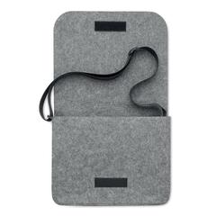 Vue Sac messager en feutre RPET - Baglo de couleur gris| Krokrodeal