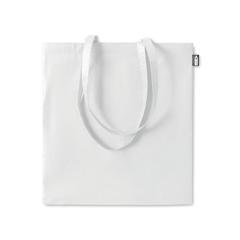 Vue Sac shopping en RPET laminé - Tote de couleur blanc| Krokrodeal